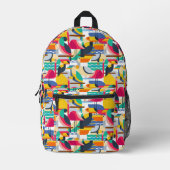 Geometrische tropische Vögel Bedruckter Rucksack (Vorderseite)