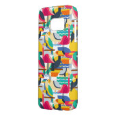 Geometrische tropische Vögel Case-Mate Samsung Galaxy Hülle (Rückseite Links)