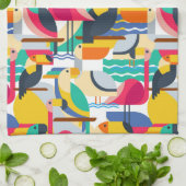 Geometrische tropische Vögel Handtuch (Gefaltet)