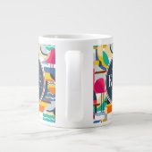 Geometrische tropische Vögel| Monogramm Jumbo-Tasse (Rückseite)