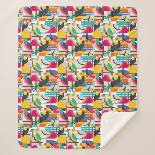 Geometrische tropische Vögel Sherpadecke (Vorderseite)