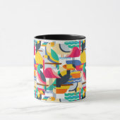 Geometrische tropische Vögel Tasse (Zentrum)
