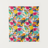 Geometrische tropische Vögel Wandteppich (Vorderseite)