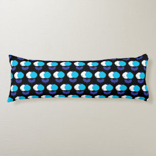 Geometrische Tulips Blau und Schwarz Seitenschläferkissen