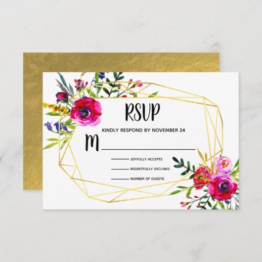 Geometrische UAWG für Wasserfarben RSVP Karte (Vorne/Hinten)