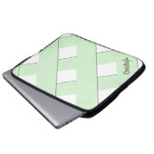 Geometrische Überfahrt-PastellGrüne Grenzen mit Laptopschutzhülle (Vorne Knopf)