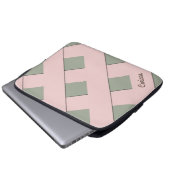 Geometrische Überfahrt-Pastellrosa-Linien mit Laptopschutzhülle (Vorne Knopf)