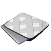 Geometrische Überfahrt-silberne Pastelllinien mit Laptopschutzhülle (Vorne Knopf)