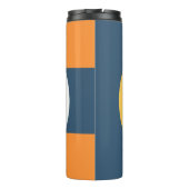 Geometrische überlappende Formen - Retro-Stil Thermosbecher (Rückseite)