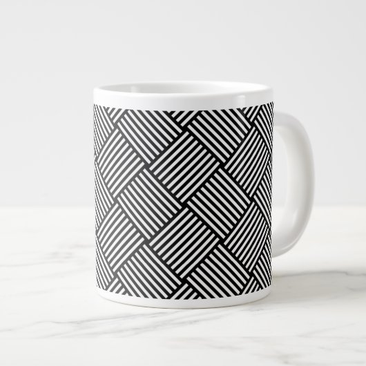 Geometrische überprüfte Beschaffenheit Jumbo-Tasse (Vorderseite Rechts)