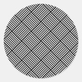 Geometrische überprüfte Textur Runder Aufkleber (Vorderseite)