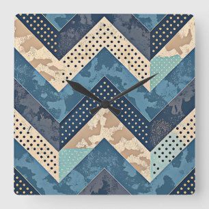 Geometrische Uhr der hinteren Wand