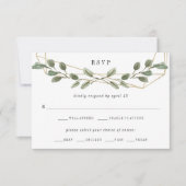 Geometrische und grüne Gold | Wahl zum Hochzeitses RSVP Karte (Vorderseite)