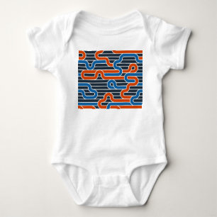 Geometrische verdrehte Linien Vintage Baby Strampler