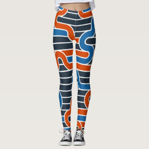 Geometrische verdrehte Linien Vintage Leggings