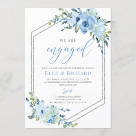 Geometrische Verlobung des blühenden silbernen Gli Einladung