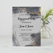 Geometrische Verlobung des Glitzer aus Marmor Einladung (Stehend Vorderseite)