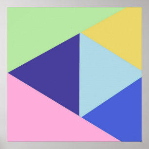 geometrische, vielfarbige Kunst Poster