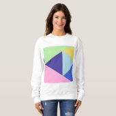 geometrische, vielfarbige Kunst Sweatshirt (Vorne ganz)