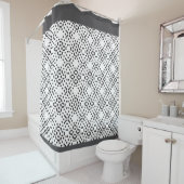 Geometrische vierpolige Muster aus schwarzen Punkt Duschvorhang (Beispiel)