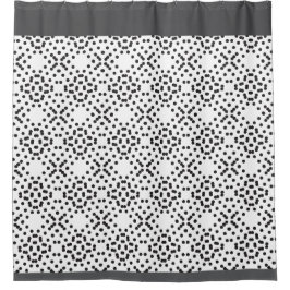 Geometrische vierpolige Muster aus schwarzen Punkt Duschvorhang