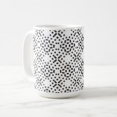 Geometrische vierpolige Muster aus schwarzen Punkt Kaffeetasse (Vorderseite Links)