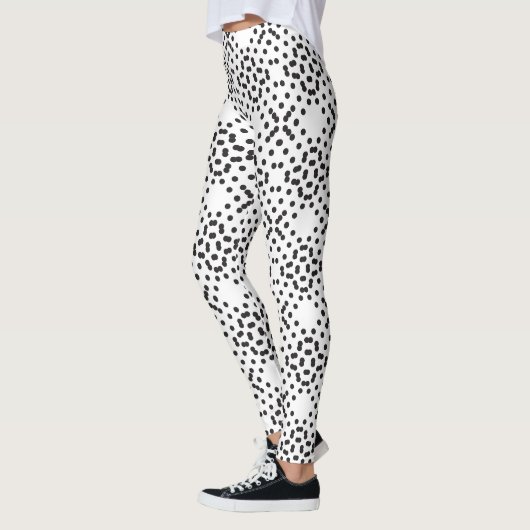 Geometrische vierpolige Muster aus schwarzen Punkt Leggings (Links)