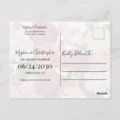 Geometrische Vintage Blumenhochzeit Speichern Sie  Postkarte (Rückseite)