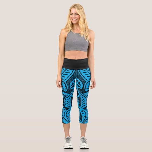 Geometrische Vintage Capri Leggings (Vorderseite)