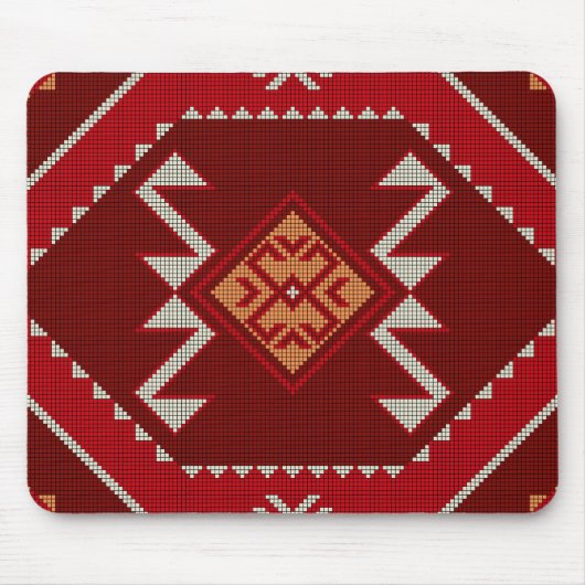 Geometrische Vintage, farbenfrohe Mode Mousepad (Vorne)