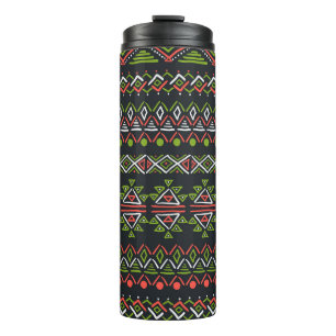 Geometrische Vintage: nahtlose Muster-Sammlung. Thermosbecher