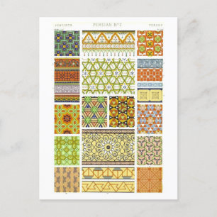 Geometrische Vintage-Persische-Mosaikfliesen-Postk Postkarte
