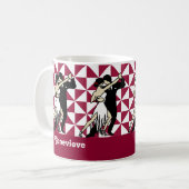 Geometrische Vintage Tango-Tänzer Kaffeetasse (Vorderseite Links)