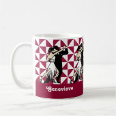 Geometrische Vintage Tango-Tänzer Kaffeetasse (Links)