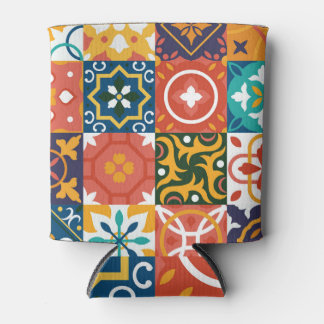 Geometrische Vintage Tiles Verziertes Muster Dosenkühler