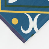 Geometrische Vintage Tiles Verziertes Muster Fleecedecke (Ecke)