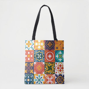 Geometrische Vintage Tiles Verziertes Muster Tasche