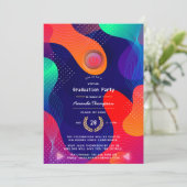 Geometrische virtuelle Graduierungspartei Einladung (Stehend Vorderseite)
