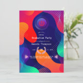 Geometrische virtuelle Graduierungspartei Einladung (Stehend Vorderseite)