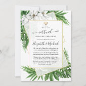Geometrische virtuelle Hochzeit in tropischer Vege Einladung (Vorderseite)