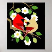 Geometrische Vogelkunst Poster (Vorne)