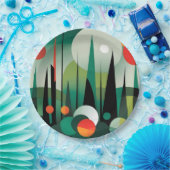 Geometrische Walddämmerung Pappteller (Party)