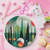 Geometrische Walddämmerung Pappteller (Party)