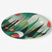 Geometrische Walddämmerung Pappteller (Schrägansicht)