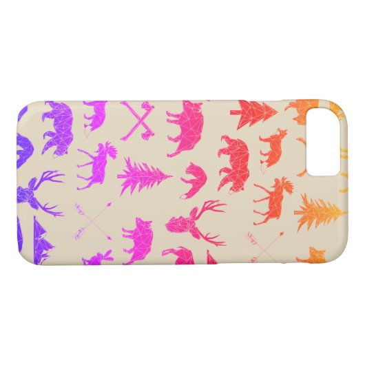 Geometrische Waldtiere| iPhone 7 Fall Case-Mate iPhone Hülle (Rückseite (Horizontal))