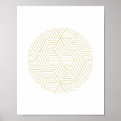 Geometrische Wand aus Gold und Weiß Hexagon Poster (Vorne)