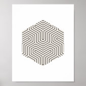 Geometrische Wandkunst aus Schwarz und Grau Hexago Poster (Vorne)