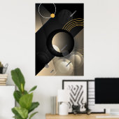 Geometrische Wandkunst, Minimalistische Wand-Deko- Poster (Heimbüro)