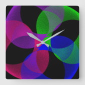 Geometrische Wandleuchte mit mehrfarbigem Fusionsp Quadratische Wanduhr (Vorderseite)
