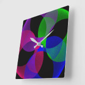 Geometrische Wandleuchte mit mehrfarbigem Fusionsp Quadratische Wanduhr (Winkel)